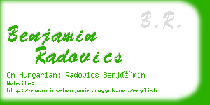 benjamin radovics business card